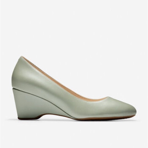 Cole Haan Shoes - Cole Haan wedge sage green pump